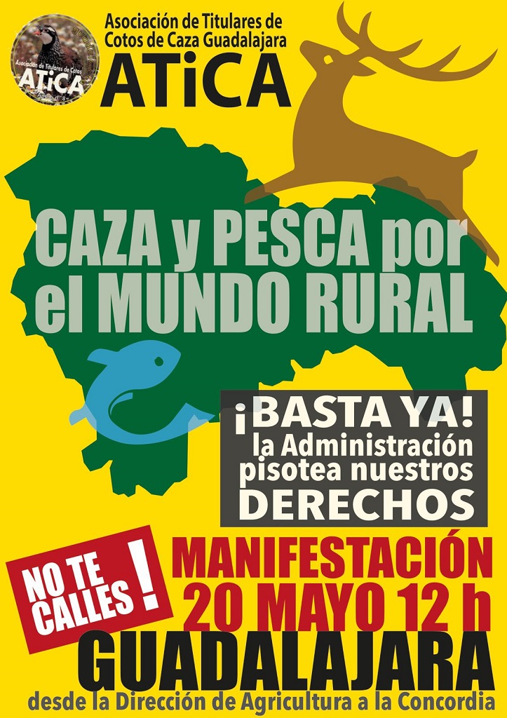 Cartel de la manifestación convocada por Atica Guadalajara el 20 de mayo de 2017.