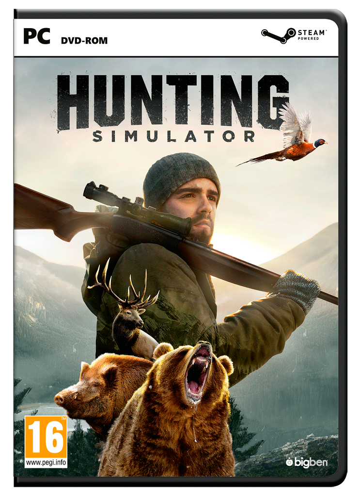 Carátula del juego de caza Hunting Simulator para PC y Steam.