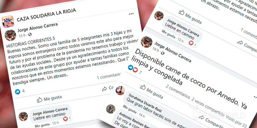 Mensajes de Facebook de Carne Solidaria de La Rioja