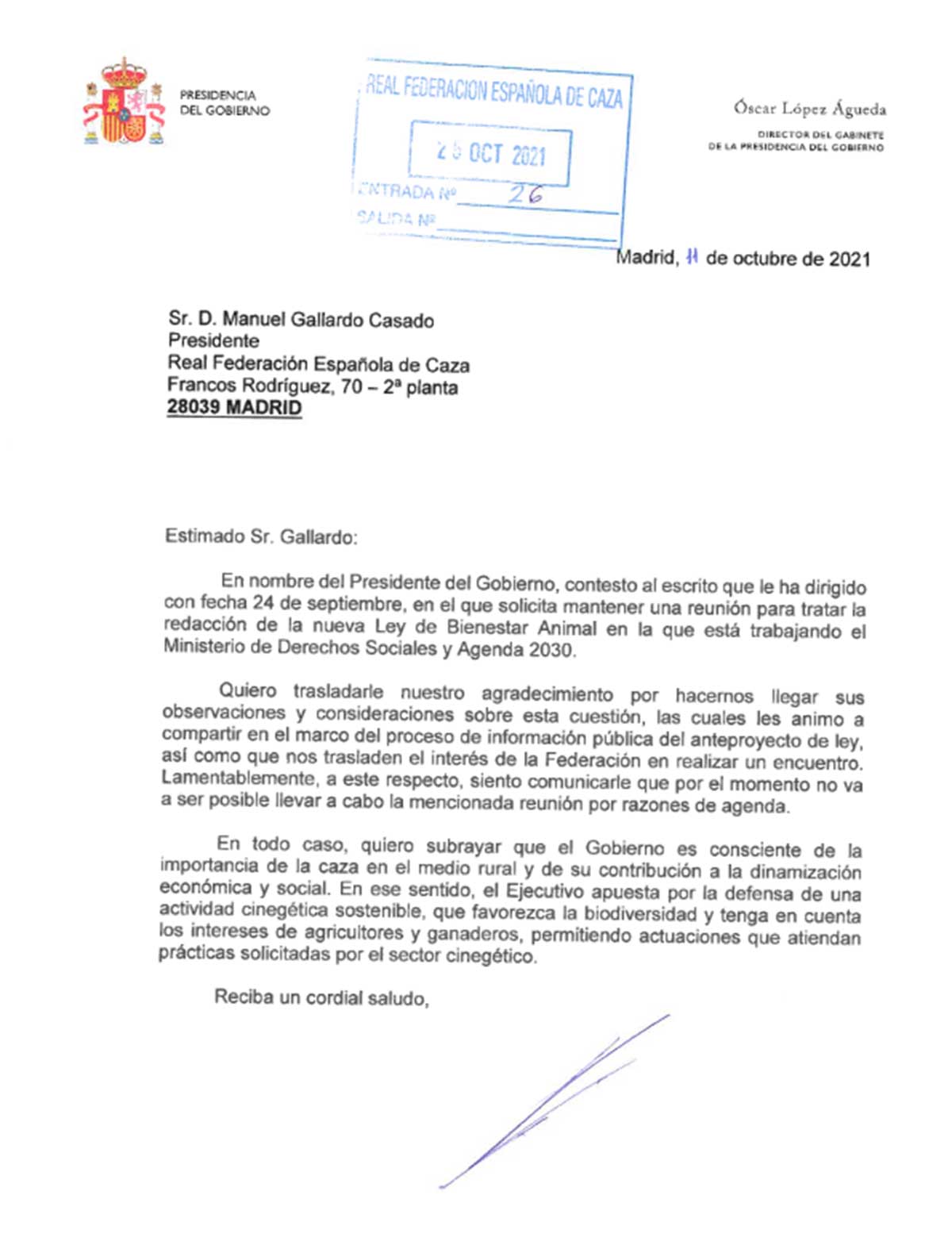 Pedro Sánchez respuesta a RFEC